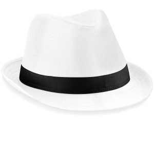 One-up White Fedora Bowls Sun Hat Unisex